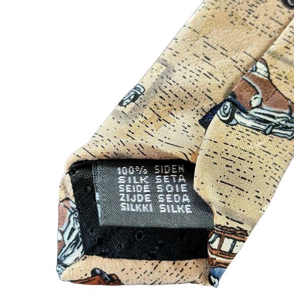 Tango by Max Raab Tie One Size Tan 100% Silk Americana Series Woodies 1928-1961 - Picture 5 of 8